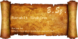 Barabit Szabina névjegykártya